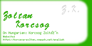 zoltan korcsog business card